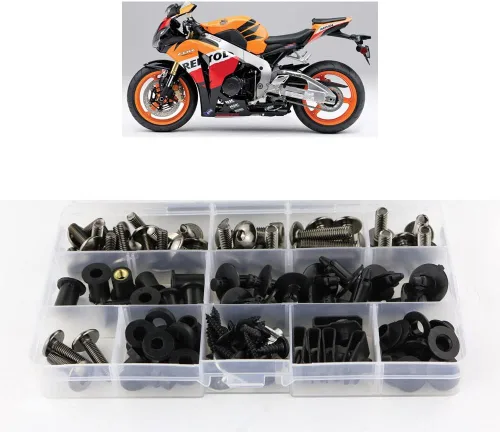 Vista 9 de Xitomer Juego completo de pernos de carenado, apto para CBR1000RR 2008 2009 2010 2011 2012 2013 2014 2015 2016, kits de Negro