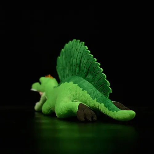 Vista 8 de lilizzhoumax Spinosaurus - Juguetes de peluche realistas de espinosaurio verde, animales de peluche suaves, juguetes realistas de 17.71 pulgadas