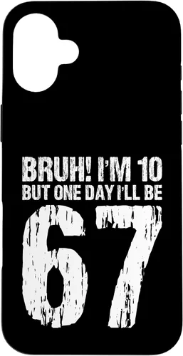 Vista 23 de Bruh I'm 10 But One-Day I'll Be 67 Retro 10th Birthday Kids Case for iPhone 17