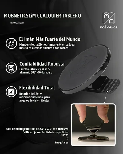 Vista 3 de Mob Armor Slim Mount MS MagSafe - Soporte para teléfono de coche