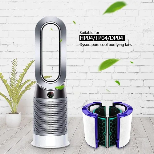 Vista 5 de Filtros HEPA verdaderos para Dyson HP04 TP04 DP04 TP05 DP05 DP05 Sellados Dos Etapas 360° Filtro de carbón activado por ventilador fresco puro 2