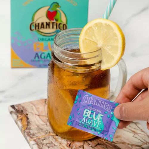 Vista 3 de Chantico Agave Sweet Organic Granulated Agave Powder, paquete conveniente de 35 bolsitas, paquetes de edulcorantes de una sola porción, bajo índice