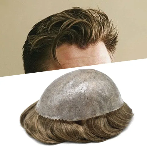 Vista 27 de Toupee - Sistema de pelo de poliuretano para hombre, repuesto completo de pelo de polietileno para hombres (8 x 10 pulgadas, 1 negro azabache)