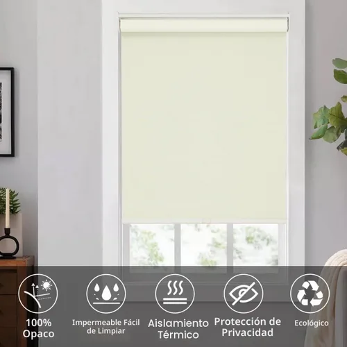 Vista 5 de Changshade Persianas enrollables opacas sin cordones para ventanas, 100 % oscurecimiento de la habitación, protección UV con aislamiento térmico