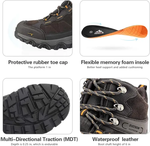 Vista 3 de NORTIV 8 - Botas de senderismo impermeables para hombre