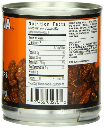 Vista 4 de La Morena Chipotle Peppers en salsa Adobo, 7 onzas (paquete de 24)