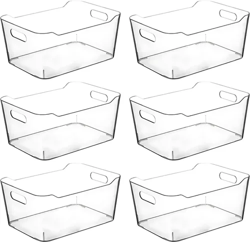 Vista 8 de Contenedores de almacenamiento de plástico transparente para organización de cocina o despensa, organizadores y almacenamiento de despensa