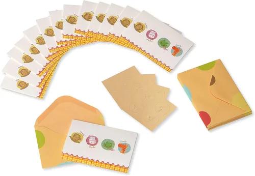 Vista 2 de Papyrus Tarjetas de agradecimiento para baby shower con sobres, animales (14 unidades)
