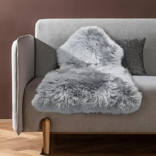 Vista 6 de MH MYLUNE HOME Alfombra de Piel de Oveja Genuina, Manta de Piel de Oveja Natural de Nueva Zelanda, Funda Lujosa y Esponjosa para Asiento/Silla