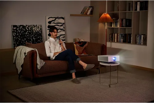 Vista 4 de LG Proyector CineBeam UHD 4K HU710PW - Proyector inteligente DLP para cine en casa, color blanco