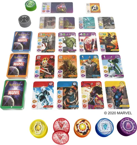 Vista 7 de Asmodee Juego de mesa Marvel Splendor: une héroes y gemas en una aventura de estrategia épica, juego familiar para niños y adultos, a partir de 10
