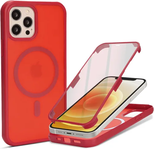 Vista 25 de Funda magnética para iPhone 12 mini con protector de pantalla integrado, compatible con MagSafe, para Apple 12 Mini, fundas de cuerpo completo
