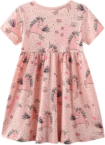 Vista 2 de FKKFYY Vestidos casuales de verano para niñas de 2 a 7 años