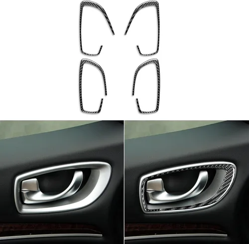 Vista 19 de Adhesivo decorativo de fibra de carbono suave para el interior del automóvil, velocímetro de control central, compatible con Nissan 370Z Z34 2019