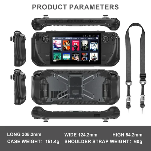 Vista 2 de DMaos Funda protectora para cubierta de vapor con soporte, TPU y cubierta de PC, absorción de impactos para accesorios de cubierta de vapor