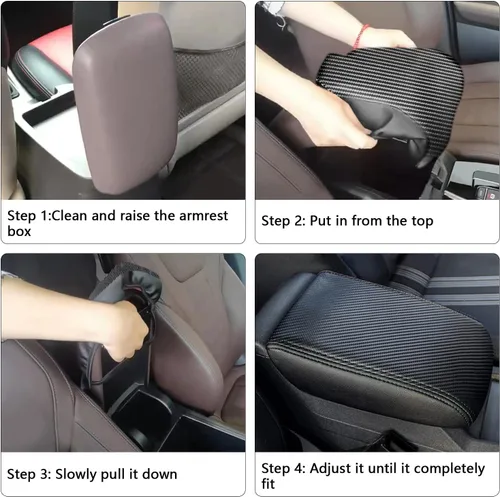 Vista 6 de Funda de reposabrazos adecuada para Toyota Camry 2007-2011 de cuero para consola central reposabrazos almohadilla protectora