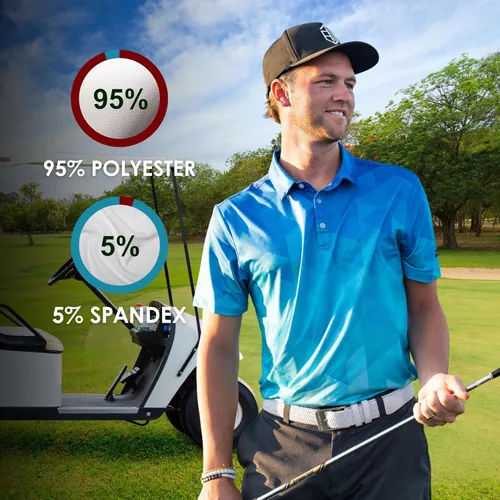 Vista 3 de YATTA GOLF - Camiseta polo de golf de alto rendimiento para hombre