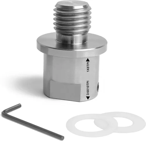 Vista 10 de Adaptador de rosca macho de 1-1/4 "x 8TPI a 1" x 8TPI Macho, para torno de madera con rosca de husillo de 1-1/4 "x8TPI, adaptador de husillo