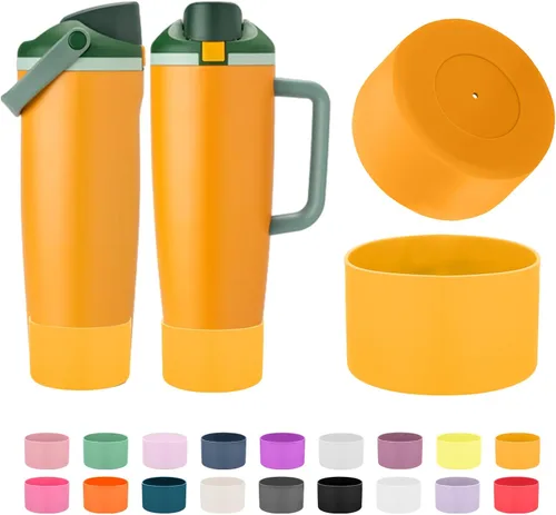 Vista 17 de Mity rain 2 piezas de botas protectoras de silicona para botellas y vasos FreeSip Sway de Owala de 30 oz y 40 oz - Accesorios para owala, mejora
