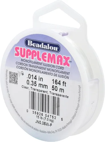 Vista 16 de Beadalon Hilo para cuentas SuppleMax, transparente, 0.01 in / .006 pulgadas