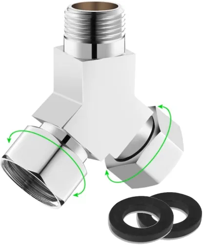 Vista 23 de Adaptador desviador de agua, 4 vías X1, conector de manguera G1/2", latón cromado, plata