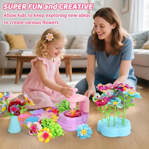 Vista 9 de DAISRED Kits de manualidades de flores, juguetes para niños, artes y manualidades para niñas de 4 a 6 a 8 años, kit de fabricación de flores