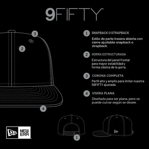 Vista 6 de New Era Gorra 9Fifty para hombre, Talla única