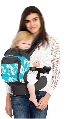 Vista 4 de LILLEbaby 4 en 1 Essentials - Portabebés para todas las estaciones, caballito de mar, gris, gris