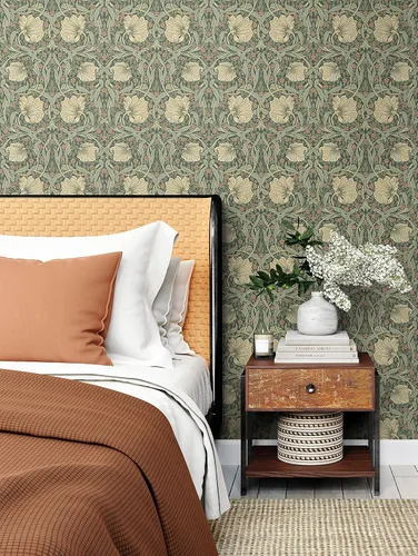 Vista 4 de NextWall - Papel pintado floral de pimpernel de pelar y pegar (Gardenia y Salvia)