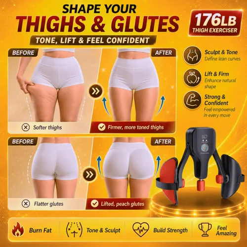 Vista 5 de Thigh Trainer for Women & Men, 176LB Adjustable Pelvic Floor Exercise Equipment with LED Display Counter and Resistance Indicator, Inner Thigh
