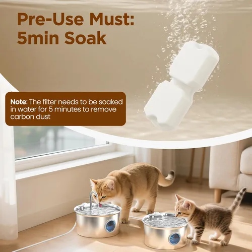 Vista 2 de Filtros de fuente de agua para gatos: 12 filtros de repuesto para fuente de gato – 3 meses de filtros de repuesto para fuentes ATMZIQXR Pet S18