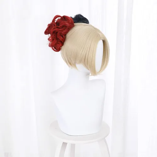 Vista 3 de Aadesso Peluca de disfraz de Harley Quinn para mujer, disfraz de Halloween, fiesta, cosplay