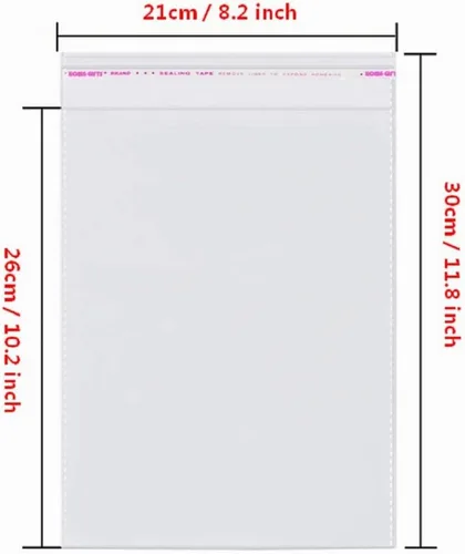 Vista 2 de 100 bolsas de celofán resellables transparentes de 8 x 10