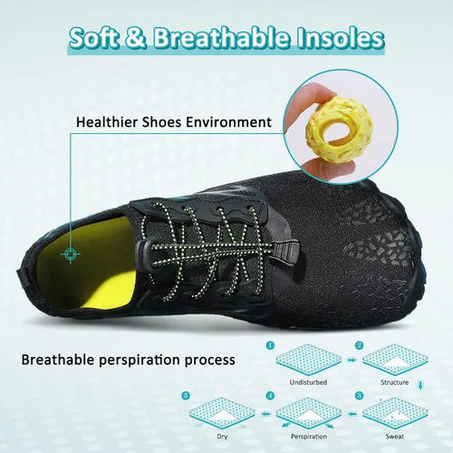 Vista 3 de ziitop Zapatos de agua para hombres y mujeres, para playa, descalzos, natación, escalada, piscina, calcetines, antideslizantes, transpirables