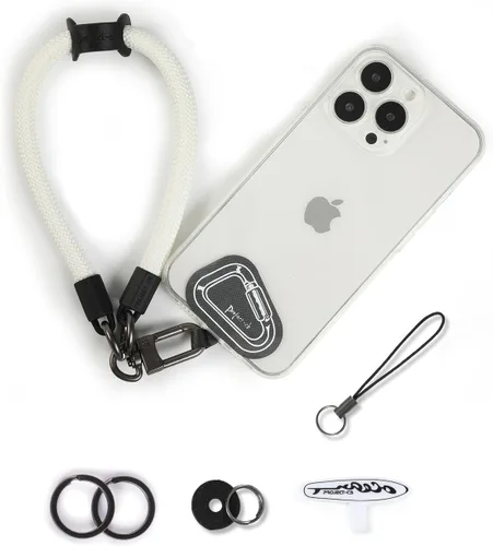 Vista 14 de Correa de Teléfono para Mano y Muñeca, Cordón de Teléfono con Parche ×2, Soporte para Funda de Teléfono Celular, Correa de Muñeca para Llaves, Negro