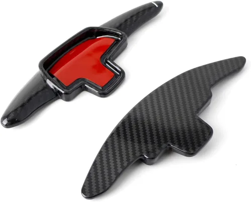 Vista 9 de iJDMTOY Extensiones grandes de paleta de fibra de carbono genuina negra de alto brillo compatibles con Mercedes-Benz: Clase C 2015 en adelante Clase