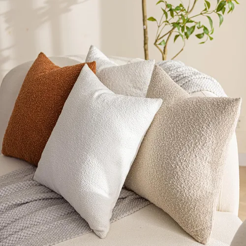 Vista 3 de Juego de 2 fundas de almohada neutras para otoño, 18 x 18 pulgadas, color beige, para cama, almohadas decorativas para sofá