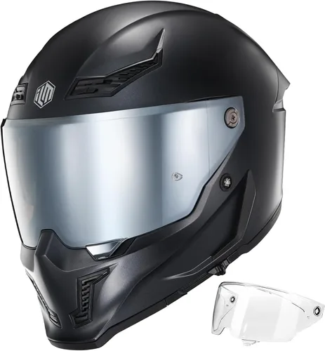 Vista 10 de ILM Cascos para Motocicleta para Adultos Hombres Mujeres Cara Completa DOT ECE Powersports Visera Dual para Carreras en Carretera con Pinlock