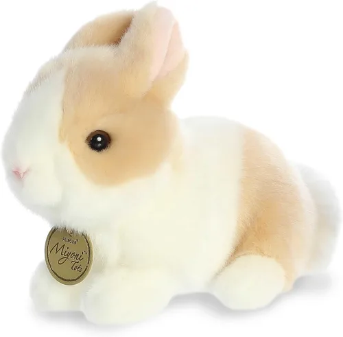 Vista 5 de Aurora Adorable Miyoni Tots Baby Bunny - Detalle realista - Compañerismo apreciado - Jengibre y blanco 7.5 pulgadas