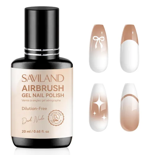 Vista 15 de SAVILAND Esmalte de Uñas en Gel para Aerógrafo Libre de Hema: Sin Dilución 12 Colores de Vitalidad Aerógrafo para Uñas Sin Acetona con Niebla Fina