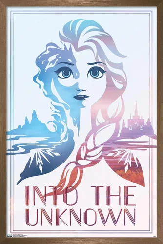 Vista 16 de Trends International Disney Frozen 2 - Póster de pared con texto en inglés "Into the Unknown", 14.725 x 22.375 pulgadas, versión enmarcada de madera