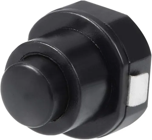 Vista 4 de uxcell 5 unids enclavamiento de acción linterna antorcha botón interruptor de bloqueo contacto negro
