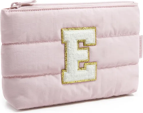 Vista 27 de BAGSMART Pequeña bolsa de maquillaje, neceser portátil esponjoso con cierre de cremallera con encanto, organizador de viaje resistente al agua