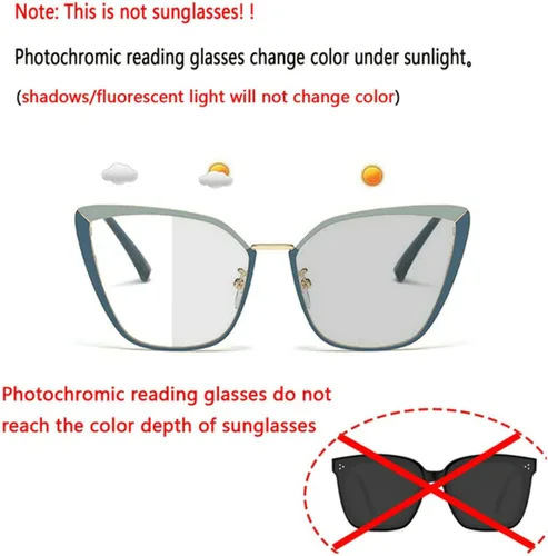 Vista 5 de Gafas multifocales progresivas, gafas de sol transición para mujer, gafas de lectura fotocromáticas, puntos para lector cerca de lejos