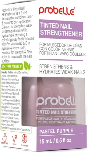Vista 9 de Probelle Fortalecedor de uñas tintado, tratamiento de fortalecimiento de uñas de color, crecimiento y reparación de uñas, detiene la descamación