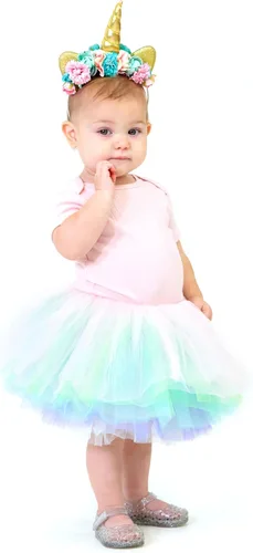 Vista 6 de My Lello Little Girls - Falda de tutú de ballet, corta, de 10 capas (4 meses - 3T)
