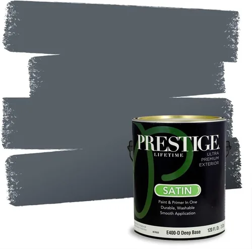 Vista 45 de Prestige Paints - 2 en 1, pintura base y pintura de exterior, E100-N-SW6988