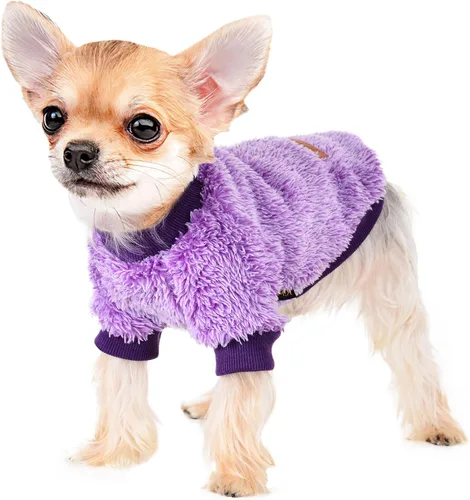 Vista 15 de Suéter de perro para perros pequeños, ropa de invierno para niños y niñas, machos y hembras, sudaderas con capucha de forro polar cálido para Verde