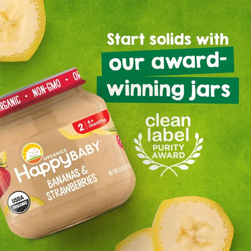 Vista 5 de Happy Baby Alimento orgánico para bebés de zanahorias etapa 1, 4 onzas