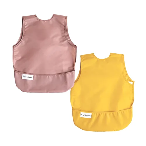 Vista 12 de Tiny Twinkle Baberos para bebé a prueba de desorden Paquete de 2 baberos impermeables para comer Delantal de bebé para alimentación, lavable a